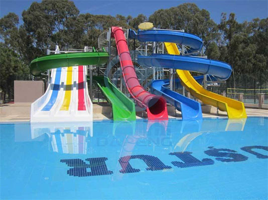 Swimming Pool Residential Water Slide Fiberglass Water Park Equipment 4.0m Height