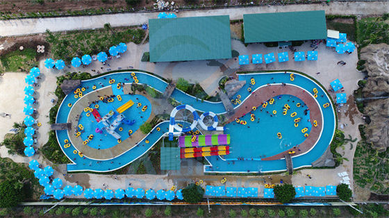 OEM 4000 Sqm Lazy River Water Park Customized With Swimming Pool Slides