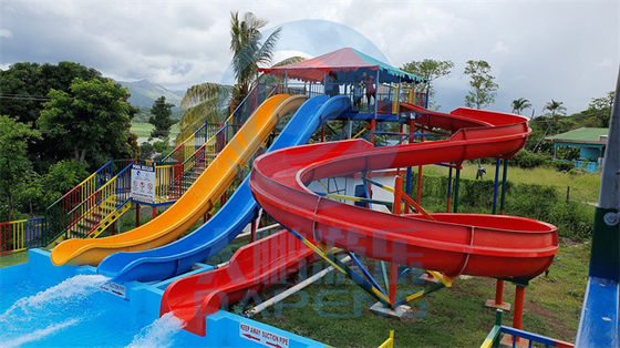 Hotel Playground Water Park Slide Equipment Fiberglass HDG Steel