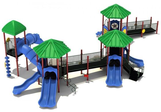 OEM Outdoor Playground Equipment 3 In 1 Plastic Playhouse With Slide