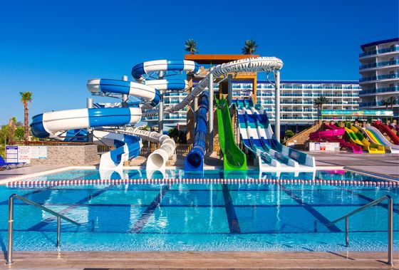 Kids Outdoor Water Park Slide Playground Playing Area Accessories Swimming Slide 8m Width