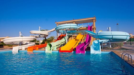 12mm Thickness Fibreglass Pool Slides Commercial Theme Park Playground Equipment