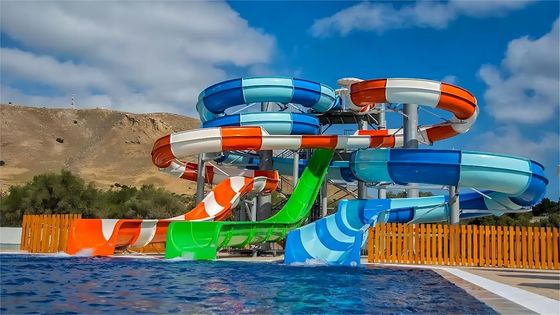 Good price ODM Custom Swimming Pool Play System Equipment Fiberglass Water Slide for Sale online