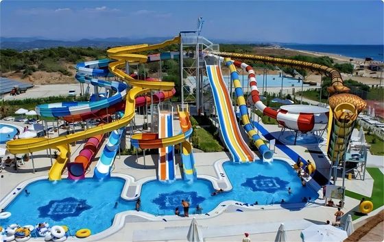 Commercial Aqua Water Theme Park Swimming Pool Rides Fiberglass Slide