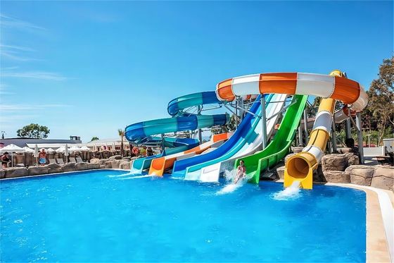 Outdoor Commercial Amusement Park Carnival Ride Fiberglass Water Slide Sets
