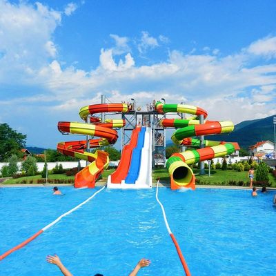 OEM Kid Park Children Playground Water Carnivals Rides Equipment Spiral Fiberglass Slide Set