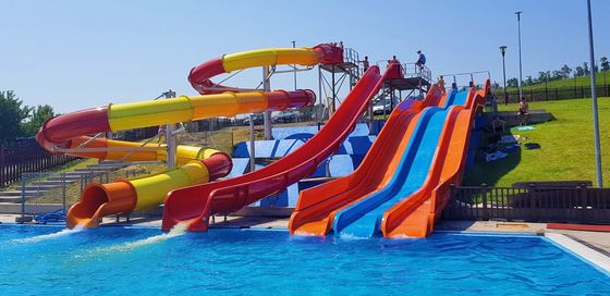Water Play Park Fiberglass Water Slide For Above Ground Swimming Pool