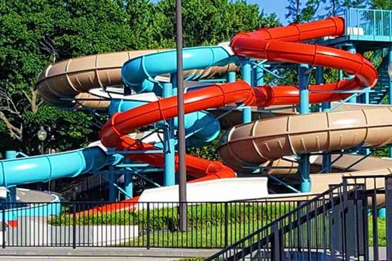 Huge Outdoor Aqua Park Glass Fiber Children Play Amusement Rides Playground Fiberglass Water Slides For Children