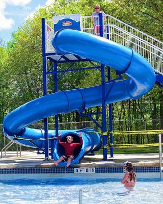 Good price Outdoor Playground Swimming Pool Game Accessories Fiberglass Slide Set for Children online