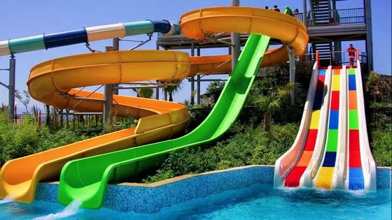 Outdoor Commercial Swimming Pool Design Amusement Water Slide Set