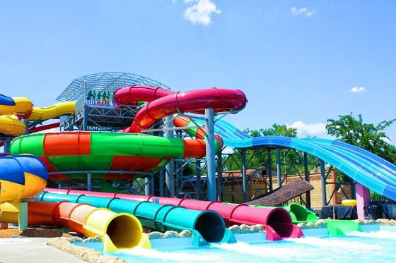 Good price Kids Outdoor Amusement Park Children Water Playground Game Fiberglass Slide Group online