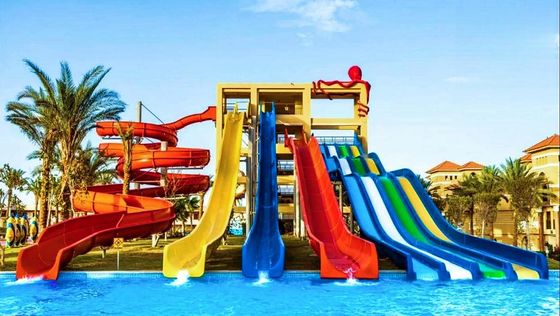 Water Game Playground Fiberglass Spiral Slide For Children Swimming Pool