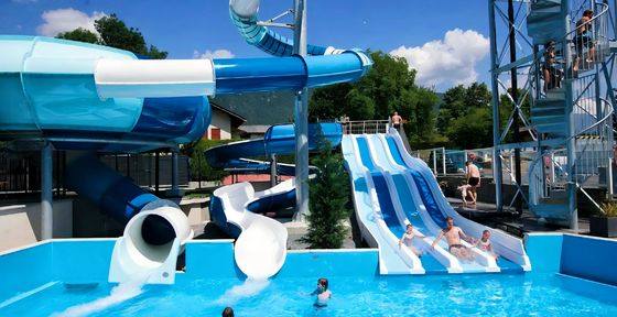Hot Dipped Galvanized Steel Fiberglass Water Slide For Aqua Park
