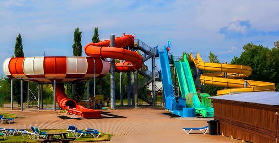 Water Park Kids Amusement Swimming Pool Fiberglass Spiral Tube Bowl Slide Set