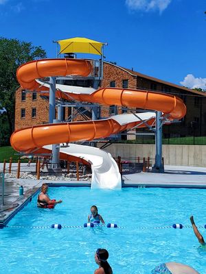 Commercial Water Park Water Entertainment Game Orange Spiral Single Slide For Adult