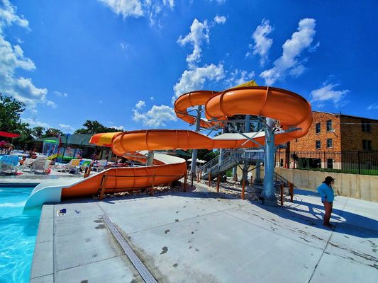 Outdoor Playground Swimming Pool Equipment Fiberglass Spiral Slide