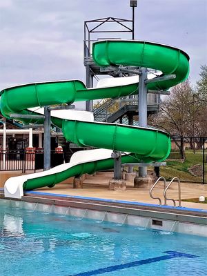 Water Fun Spiral Fiberglass Slide For Adults Swimming Pool Equipment