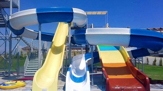 Outdoor Game Water Park Equipment Play Area Big Fiberglass Slide For Kids
