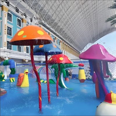 Small Fiberglass Mushroom Fountain for Children Water Park with 2.0m Height and 1.6m Diameter