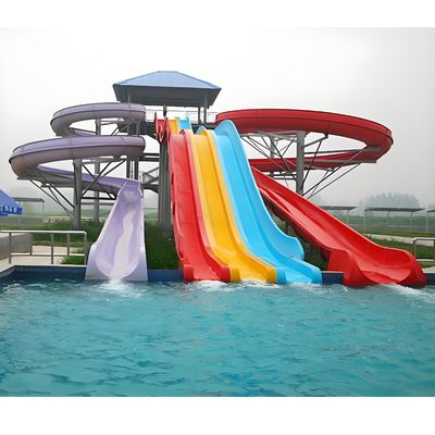 Fiberglass Spiral Water Slide with 5 Meters Height 0.85 Meters Width and 300kg Capacity for Outdoor Swimming Pools