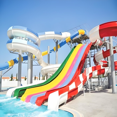 Fiberglass Water Pool Slide For Kids Adults Spiral Slide Use For  Resorts Hotels Water Park Long Lifespan Custom Size
