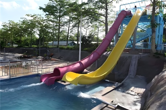quality Fiberglass Water Play Equipment Slide Pool Swim Outdoor Water Slides Manufacturer Open Sled Barrel Slide Amusement Machine factory
