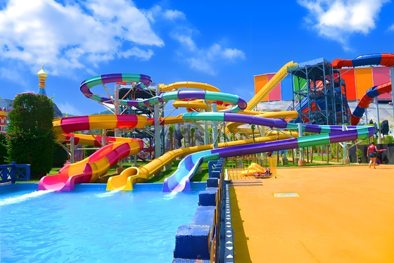 Large Outdoor Amusement Equipment Aqua Park Fiberglass Water Slides Water Games Playground Water Slide For Swimming Pool Open Spiral Suitable For Adults And Children Customization