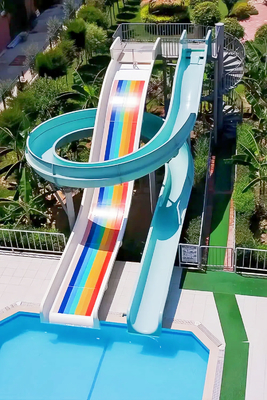 Commercial Residential Swimming Pool Fiberglass Slide Water Play Equipment 6-10mm Thick Open High-Speed Rainbow Combination Slide Suitable For Water Parks Hotel