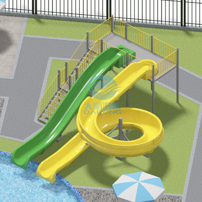 Family Residential Swimming Pool Slide for Children and Adults Customized Water Equipment Fiberglass Color Customization