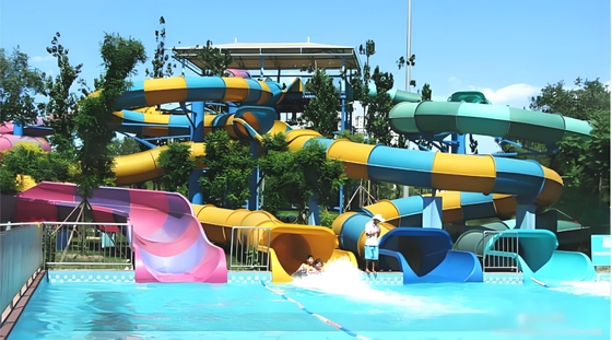 Good price Custom Design Fiberglass Water Park Slide with Galvanized Steel Support for Adult Capacity and 12 Months Warranty online
