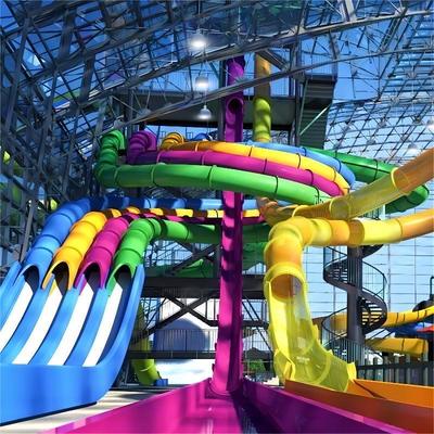 Good price Commercial Fiberglass Water Park Slide with 7.3m Height and Pool End for Kids and Adults online
