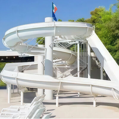Good price Commercial Open Spiral Fiberglass Slide 6-8mm Thick Custom Design For Amusement Parks Pools All Ages online