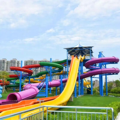 Good price Custom Spiral Water Slides Fiberglass Slides Durable All-Age Water Play For Amusement Parks  Pools online