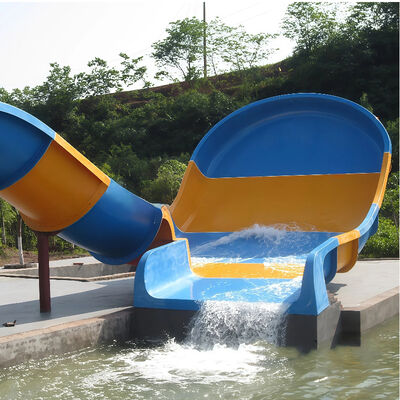1.9 M Mini Boomerango Water Slide Fiberglass Colorful Customized For Outdoor Aqua Park Equipment