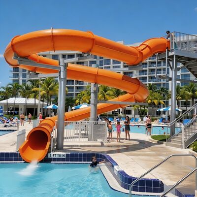 Custom Spiral Enclosed Fiberglass Water Slide Equipment For Commercial Swimming Pool Aqua Park