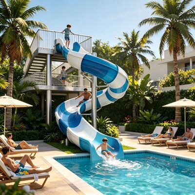 Good price Premium Quality Spiral Open Fiberglass Swimming Pool Water Slide For Resort And Aqua Park Project online