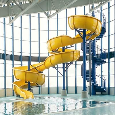 Spiral Swimming Pool Slide Manufacturers Fiberglass Customized Design for Vacation House