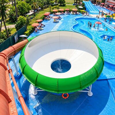 Space Bowl Water Slide Fiberglass Custom Color For Adult Swimming Pool Water Parks