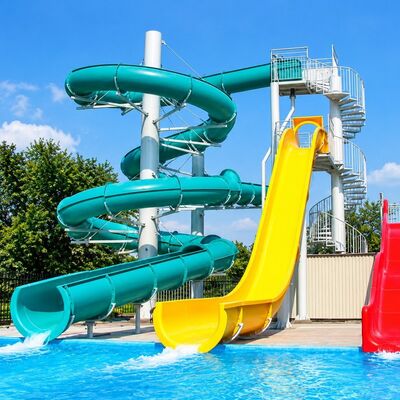 Water Slide Combination  Custom Fiberglass Slides For Swimming Pool Water Park With CE