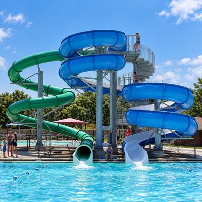 Outdoor Spiral Fiberglass Pool Slides For Aqua Park Swimming Pool With ROHS
