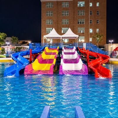 Customized  6-10mm Thickness Family Water Slide Fiberglass For Resorts Swimming Pool