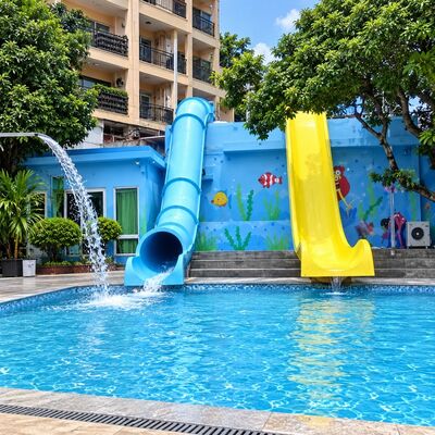 Outdoor Swimming Pool Water Slide Sled Barrel Fiberglass Amusement Park With CE