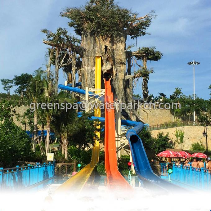 Indoor Single Water Park Equipment / Water Games With Big Water Slides Safety