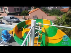 3 Meters High Open Body Slide, Green and Yellow Swimming Pool Slide, Commercial Fiberglass slide