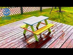 Multicolor Swimming Pool Accessories Non Toxic 4 Seat Kids Picnic Table Bench Set
