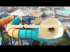 Resort Hotel Swimming Pool Water Slide Fiberglass Anti Oxidation erosion